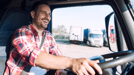 Chauffeur routier au volant