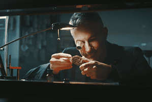 Horloger effectuant la réparation d'une montre ancienne