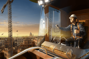 Grutier dans sa cabine