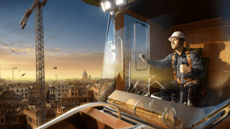 Grutier dans sa cabine