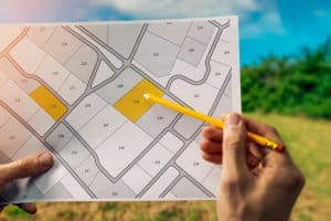 Plan d'un lotissement avec des parcelles