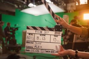 Tournage en studio avec fond vert