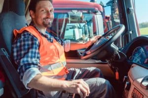 Conducteur de camion au volant