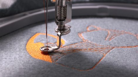 Réalisation d'une broderie avec machine à broder