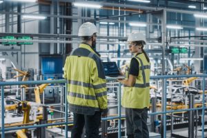Réunion dans une usine automobile